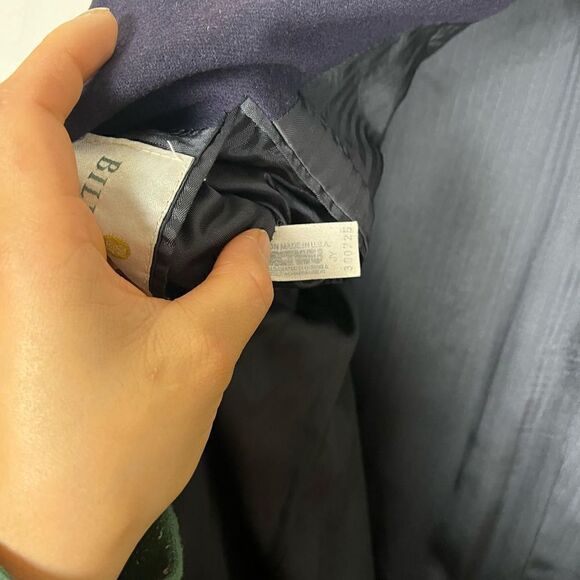 Bill Blass Mens 100% Cashmere Sports Jacket size 40-42R Navy Blue Blazer - Picture 14 of 15